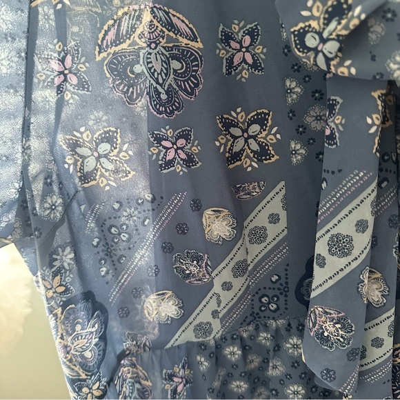 Addition Elle x Michel Studio Blue Boho Printed Midi Dress Size 18 NWT - Picture 6 of 13